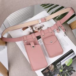 2 Piece Women's Belt Bag Luxury Designer Tactical Waist Bags Female Leather Flap Fanny Pack Shoulder Crossbody Chest Bag Purse