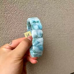 2026 AAA Grade Natural Larimar/Copper Pectolite Bead 10x14mm Bracelet Dominicana Genuine Larimar Gemstone Bangle Woman Wholesale