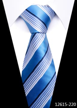 Newest Style 8 cm Necktie Man Blue Golden Striped Wedding Accessories Performance Tie Men Necktie Gravatas Fit Business