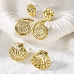 3 Pairs Gold Color Starfish Shell Stud Earrings Set for Women Fashion CCB Lightweight Star Earrings Boho Jewelry Accessories