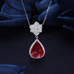 Big Bling Water Drop Pendant Real 925 Sterling Silver Long Chain Necklace for Women Fashion Jewelry Cute Statement Necklace