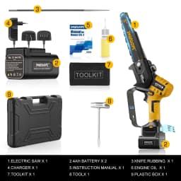 Electric Mini Chainsaw 6-Inch Cordless Woodworking Handheld Garden Electric Saw Cutting Power Tool Fit SWANSOFT 21V Battery