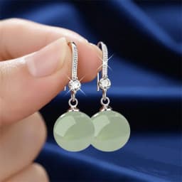 925 Sterling Silver Drop Earrings Inlaid With 5A Zircon Agate, Hotan Jade Women's Earrings Party Wedding Jewelry Accessories