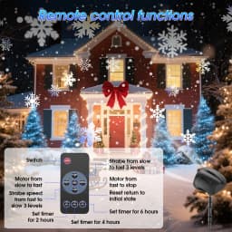 2025 NEW Snow Projector Lights, Dynamic Rotating Snowflake Projection Light Outdoor, IP65 LED Snow Spotlight Lightning or Hallow