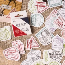 46Pcs Flower Envelope & Letter Stickers per Box for Junk Journal Diary Planner Scrapbooking Decorative DIY Craft