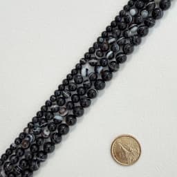 Natural Stone AAAA Quality Black Sardonyx Agate Round Loose Beads 6 8 10 12MM Pick Size For Jewelry Making