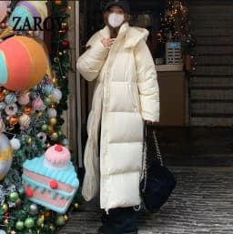 ZAROY Padded Women Jacket Windproof Warm Winter Long Parkas Overcoat Loose Casual Hoodie Coat Skiing Outerwear Длинные п