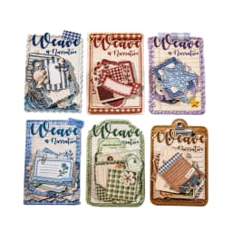 JIANWU Vintage Weave Label Relief Landscape Material Collage Scrapbooking Sticker Creative DIY Journal Stationery