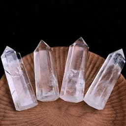 Natural Transparent Quartz Column Transparent White Crystal Hexagonal Obelisk 50-80mm Wandstone Room Living Room Decoration Gift