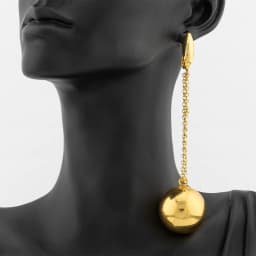 Gold Plated Round Bead Earrings for Women Simple Circle Ball Dangles Earrings Female Fashion Jewelry Accessories Birthday Gifts