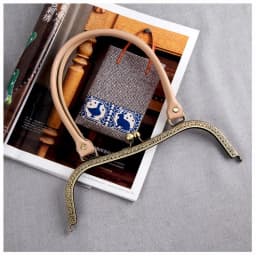 KISSDIY 2PCS PU Leather Handle Carved M Shape 27 CM Big Size Women Clutch Bag Metal Clasp Female Purse Frame
