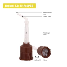 50/100PCS Dental Mixing Tips 1:1 Dental Silicone Tips Printing Gun Mixing Tips Dental Materials Dental Supplies Mixing Tube