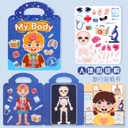 Kids' Reusable DIY Sticker Books Multi-Theme Bubble Paste Book Stickers Portable Montessori Sticker Toy Gifts for Children