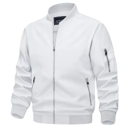 TACVASEN Mens Spring Fall Thin Daily Jackets Lightweight Casual Windproof Zip Pockets Coats Biker Outwear Outdoor Male