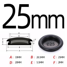 14mm-150mm Hole Diameter Black Single Sided Protective Coil Sealing Rubber Ring Wiring Grommets Hole Plug Gasket