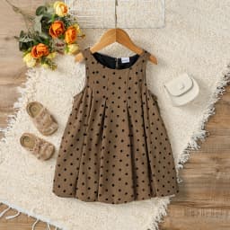 Children's  Sleveless Summer dresses Polka dots For 1-6Y Girls Casual Dress