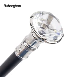 Transparent Diamond Type White Walking Stick Fashion Cane Gentleman Cosplay Cane Knob Crosier 90cm Performance Stage Cane