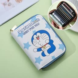 Doraemon Card Holder Cute Cartoon Coin Purse Cute Wallets for Women ID Holders Case Kawaii Girls Pouch Mini Purses for Women PU