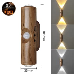 Double Head RGB LED Night Light with Motion Sensor Rechargeable Magnetic Wall Lamp for Cabinet Hallway Stair Mood Ambient Light