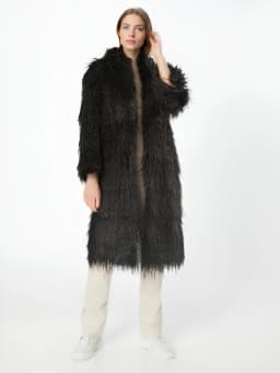 Women'S Elegant Long Faux Fur Coat - Casual & Comfortable with Pockets, Perfect for Fall/Winter Outdoor Wear, Stylish Long Coat