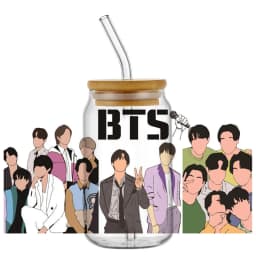 Korean Popular Music Group UV DTF Bottle Stickers Glasses Cup Transfer Stickers DIY Stationery Computer Waterproof Sticker