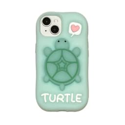 Cartoon Cute Luminous Turtle Kickstand Soft Silicone Case For iPhone 17 16 15 14 13 11 12 Pro Max Phone Cover With Holder