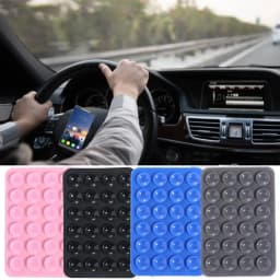2Pcs Double Side Silicone Suction Pad For Mobile Phone Fixture Suction Cup Backed Adhesive Sucker Fixed Pad