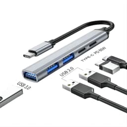 5-in-1 USB 3.0 HUB 5Gbps USB C Docking Station PD 65W Type C to USB HUB USB 3.0 Splitter OTG Adapter For PC Laptop Macbook Pro