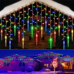 Christmas Garland LED Curtain Icicle String Lights Outdoor Fairy Light Droop 0.6-0.8M Mall Garden Street Decorative Light