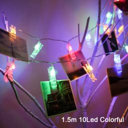 LED Photo String Lights Battery Powered Christmas Fairy Twinkle Lights with Clips for Hanging Picture Bedroom Wall Wedding Decor