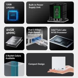Beelink ME Mini ME Pro Intel Twin Lake N150 LPDDR5 4800MHz 16GB RAM 1T SSD WiFi6 4K Dual Lan Home Network Storage NAS Mini Host