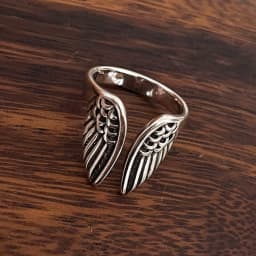 925 Sterling Silver Rings For Women Men Fine Jewelry Finger Adjustable Open Wing Shape Ring For Party Birthday Gift
