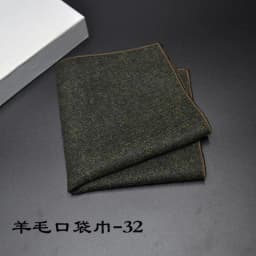 23*23CM New Vintage Wool Pocket Square Plaid Black Handkerchief Men's Business Suit Tie Accessories Scarf Hankies Tuxedo Cravat