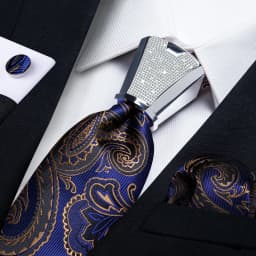 DiBanGu Business Plaid Black Solid Luxury Elegant Silk Ties for Men Designer Tie Buckle Handkerchief Cufflinks Wedding Accessory