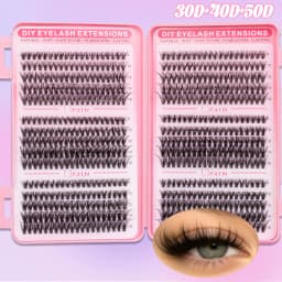 Individual Lash Extensions Kit Wispy Eyelash Clusters Mix Styles Thick D Curl Lashes Clusters DIY Use Reuseable