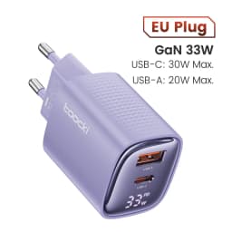 Toocki 33W GaN USB C Charger Digital Display Fast Charging Type C Charger for iPhone 15 14 13 12 Samsung Galaxy S23 S22 Xiaomi