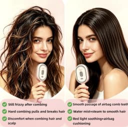 Electric Steam Brush with Water Spray Wet Electrics Hairbrush USB-C Charging for Detangling Smoothing Styling & Frizz Control