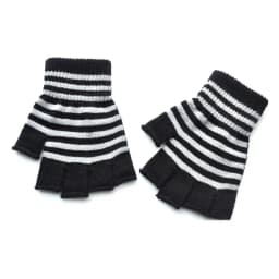 Student Warm Knit Mittens Winter Fingerless Elastic Knitted Gloves Striped Knit Mittens Thicken