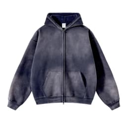 Men's Zip Up Hoodies Tie Dye Washed Double Oversize Cardigan Sweatshirt Loose Plus Plush Gradient Man Hooded Pullovers Winter