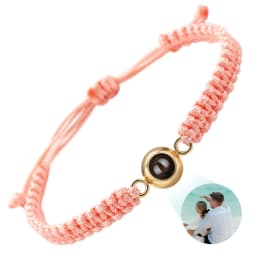 Custom Photo Projection Bracelet Adjustable Woven Titanium Steel Pendant DIY Picture Bracelet Jewelry Valentine's Day Gift