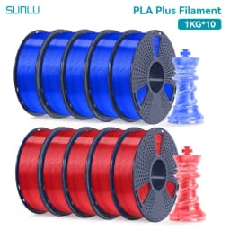 SUNLU 10 Roll PLA Plus/Clear Filament 1.75 Mm +/- 0.02 Mm 1 Kg Spool (2.2 Lbs) Neatly Arranged No Knot Filament Fit Most FDM Pri