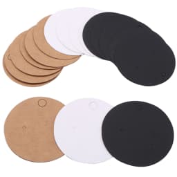 50pcs Earrings Display Cards 5x5cm Solid Round Blank Paper Cards Cardboard For Hang Price Tag Jewelry Holder Retail Packaging