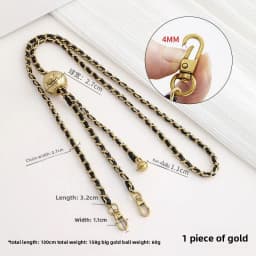 Bag Extension Strap For Women Bag Adjustable Leather Chain Shoulder Strap Modification Small Golden Ball Chain Accessories