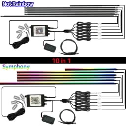 6/10/18 in 1 Car Ambient Light 64 Colors RGB Symphony Streamer Acrylic Hidden Music LED Strip Atmosphere Lamp Kit APP Control
