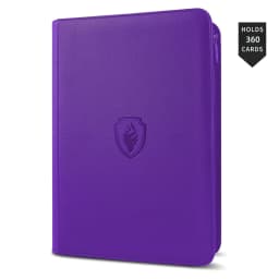 9 Pocket Zipper Card Binder, 360 Trading Card Holder Book, Premium PU Cover Zip Binder for Cards, Durable Side Loading Card