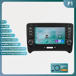 Hizpo 2 Din Android 14 Car Radio For Audi TT MK2 8J 2006-2014 Multimedia Stereo GPS Navi Head Unit Carplay Intelligent Systems