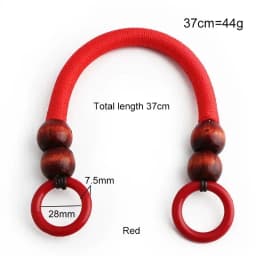 2/4Pcs 37/48cm Wooden Beaded Purse Frame Rope Wrapped Bag Handles for Crochet Beach Totes DIY Bags Making Replacement Supplies