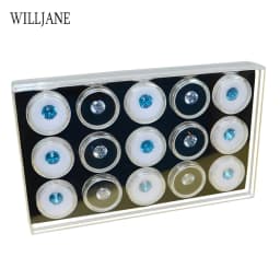 Transparent Loose Diamond Storage Box Acrylic Lid Gemstone Display Container Case Round Pearl Gem Jars Insert Holder Collector