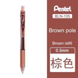 1 Pcs Pentel Gel Pen BLN105 Needle Tip Writing Smooth Quick Dry Color Ink 0.5mm Test Office Fountain Pen Japanese Stationery
