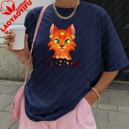 Warrior Cats Clans Logo T-Shirt Fox And Revenge Print Unisex Cotton T-Shirt Fashion Casual Summer Trendy Top